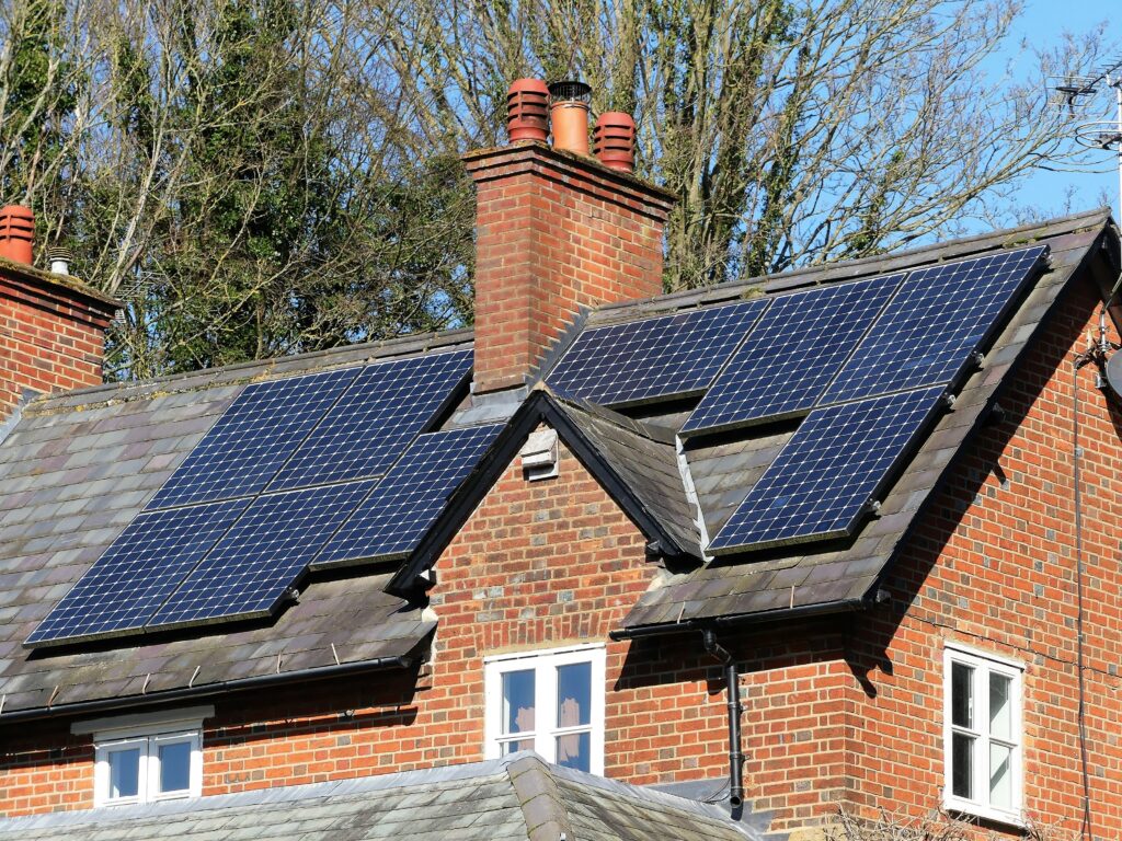 Solar panels on a home